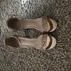 Rose Gold glitter pumps size 7